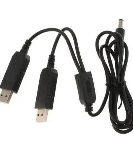 Dual USB Power Cable DC Coupler Dummy Battery Adapter