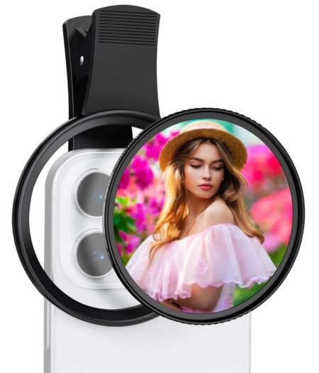 K&F 67mm Clip-on Black Diffusion 1/4 Phone Camera Lens Filter Kit Applicable to All Mobile Phone Models kf01.2898V2