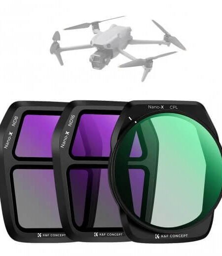 K&F Concept 3Pack ND CPL Filter Set for DJI Air 3S, CPL + ND8 + ND16 Neutral Density Polarizer Multi-Function Filters Drone Lens Accessories