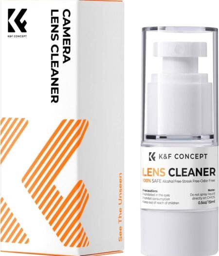 K&F CONCEPT 15ml Screen Cleaning Spray – Alcohol-Free Cleaning Solution for Monitors, Phones, Lens