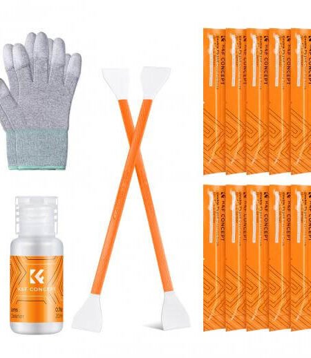 K&F Concept 10Pcs with Double-Headed + 20ml Cleaning Solution + Gloves 16mm APS-C Frame Cleaning Sticks Set