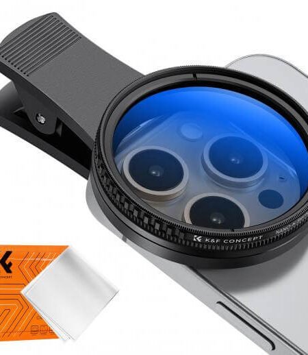 K&F Concept 52mm Clip-on CPL Phone Camera Lens Filter Kit, Circular Polarizer Polarizing Filter Applicable to All Mobile Phone Models (KF01.2676)
