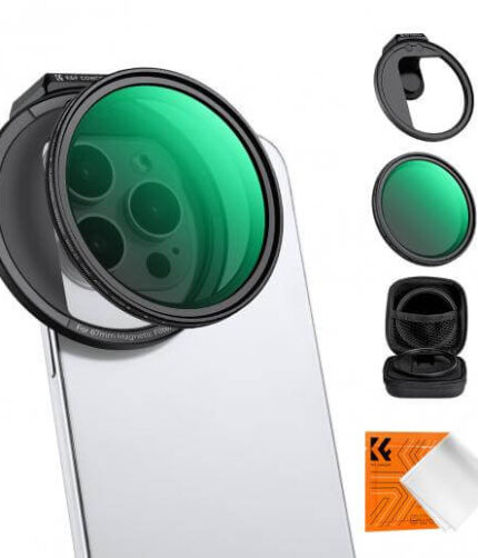 K&F Concept Magnetic Phone Filter Kit with 67mm ND2-32 Variable Filter – Mobile Photography Accessory