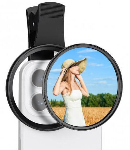 K&F Concept 67mm Clip-on CPL & Black Mist 1/4 2-in-1 Phone Camera Lens Filter Kit Applicable to All Mobile Phone Models