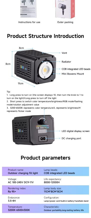 foto-general-egypt-YM-S60 RGB COB Light (11)