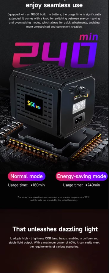 foto-general-egypt-YM-S60 RGB COB Light (3)