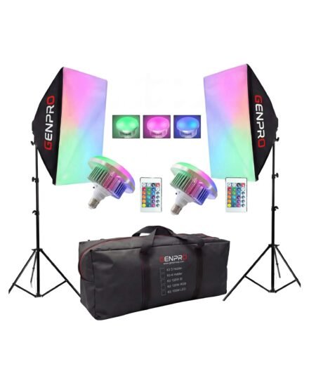 GENPRO L150 Softbox Lighting Kit RGB LED with Remote - 2 Sets