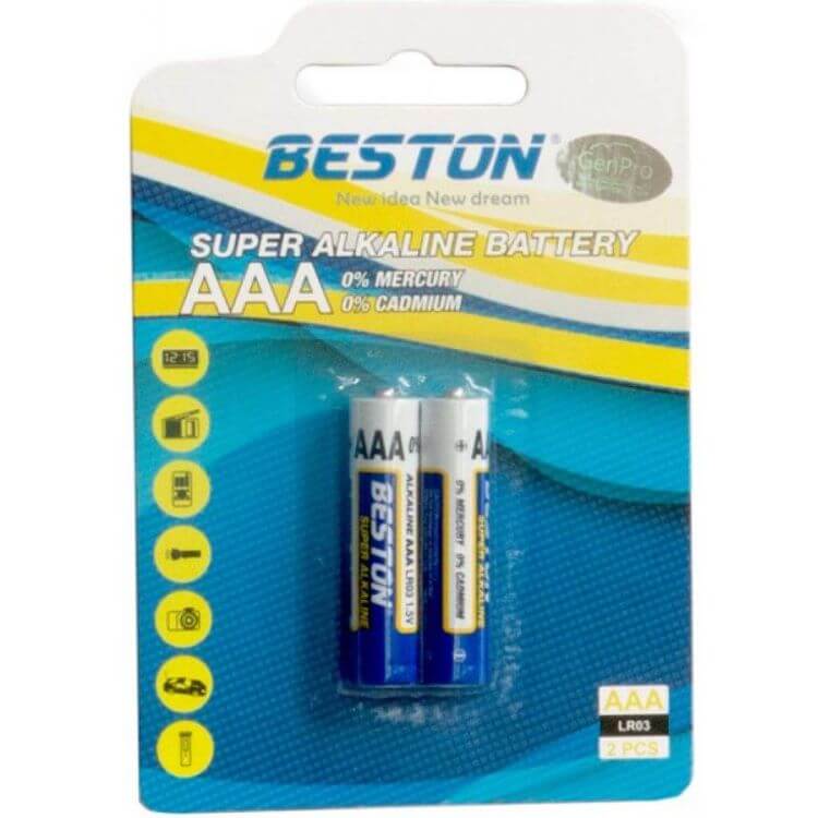 BESTON AAA Size LR03 1.5V Super Alkaline Battery - 2 PCS-1