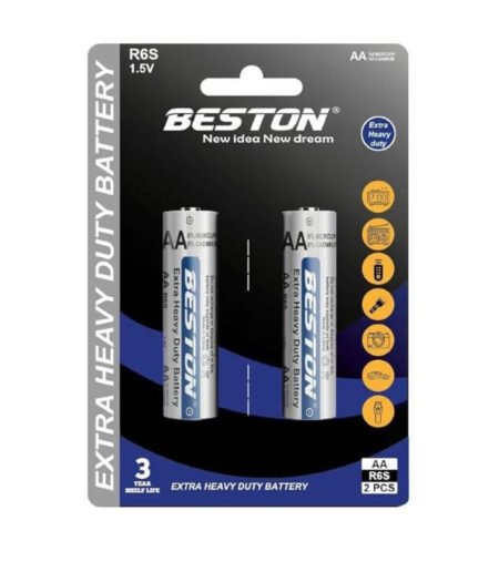 BESTON R6S AA Extra Heavy Duty Zinc-Carbon Battery 1.5V – 2 Pack
