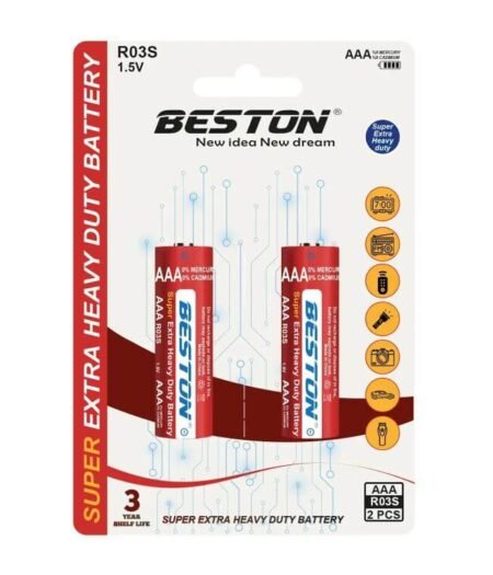 BESTON R03S AAA Super Extra Heavy Duty Battery 1.5V – 2 Pack